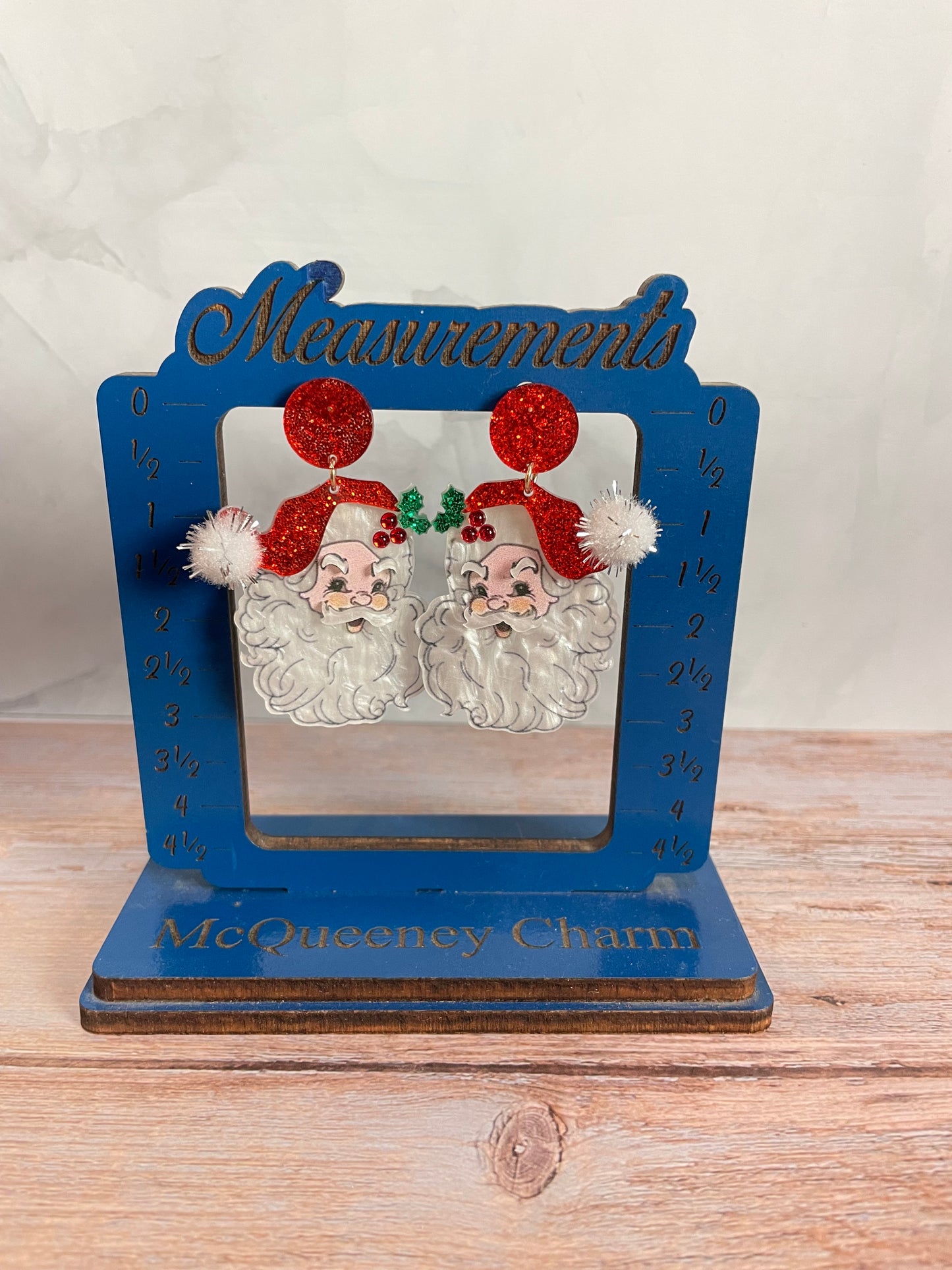 Viola Red Santa Acrylic Earrings