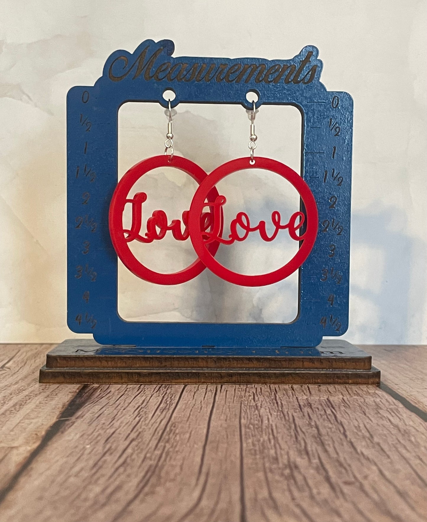Handmade Love Red Acrylic Earrings