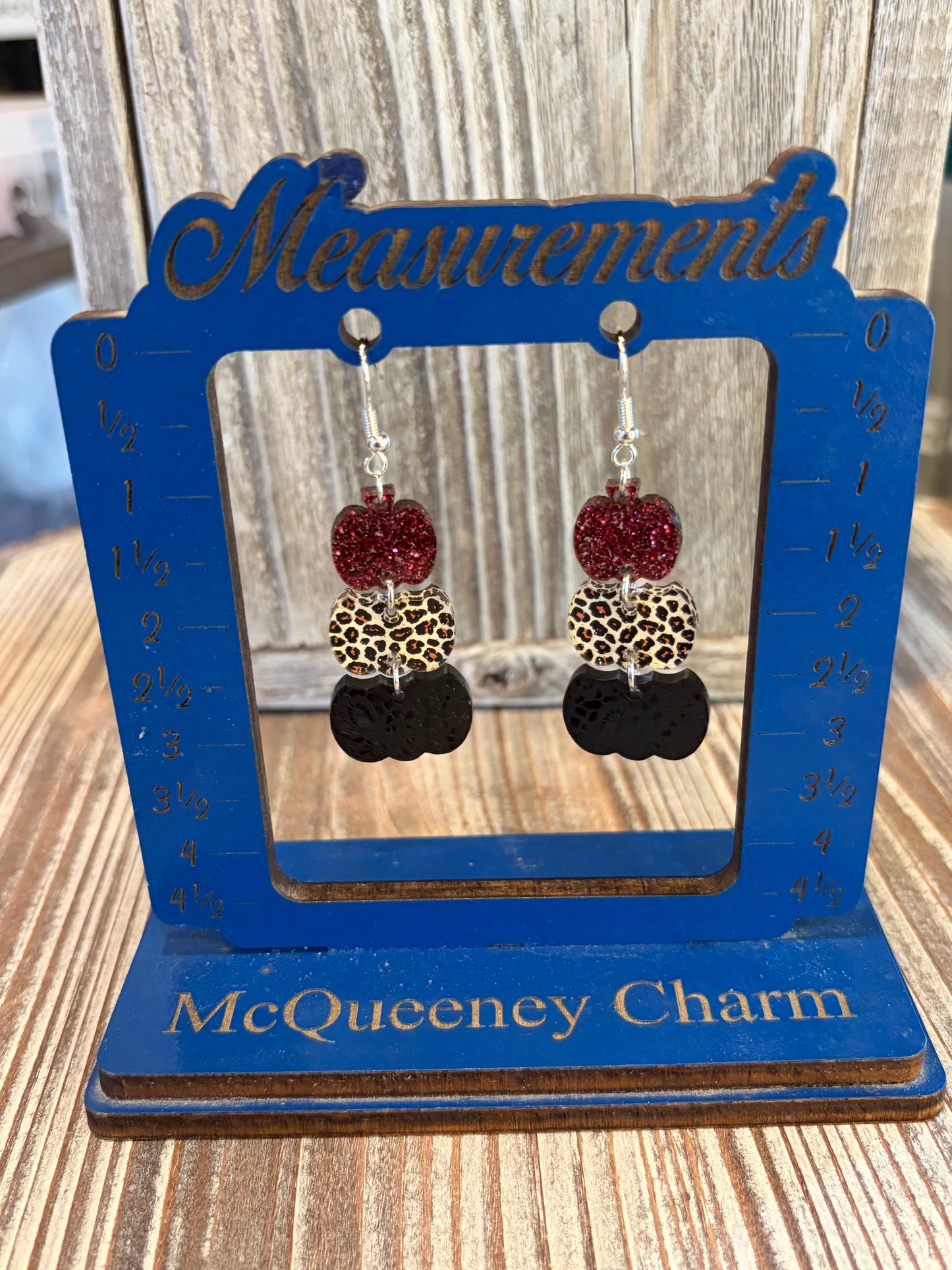 Leopard and Lace Pumpkin Acrylic Earrings | Fall Dangle Earrings | Autumn Jewelry | Thanksgiving Earrings | Boutique Fashion