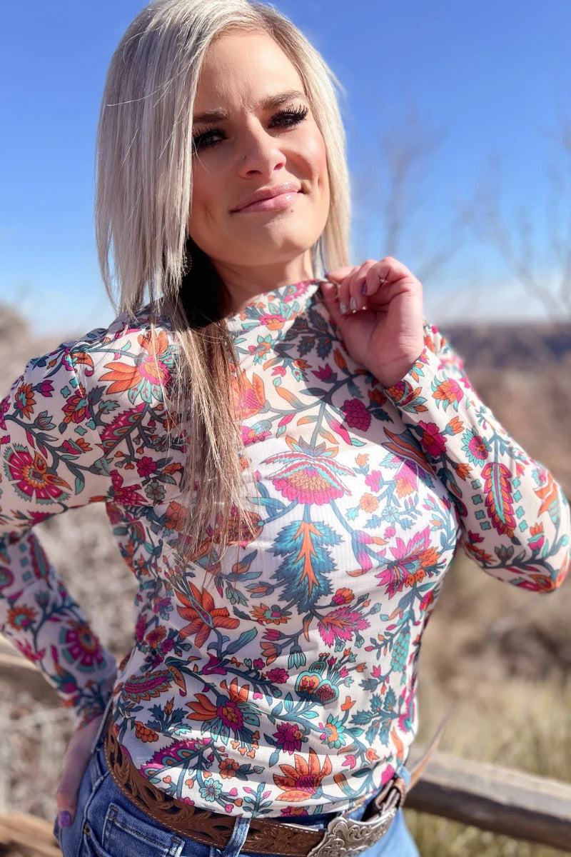 Sterling Kreek Buy Myself Flowers Mesh Top
