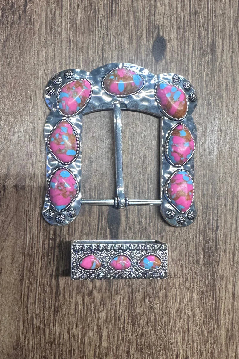 Sterling Kreek Buckle Up Belt Buckle- Pink