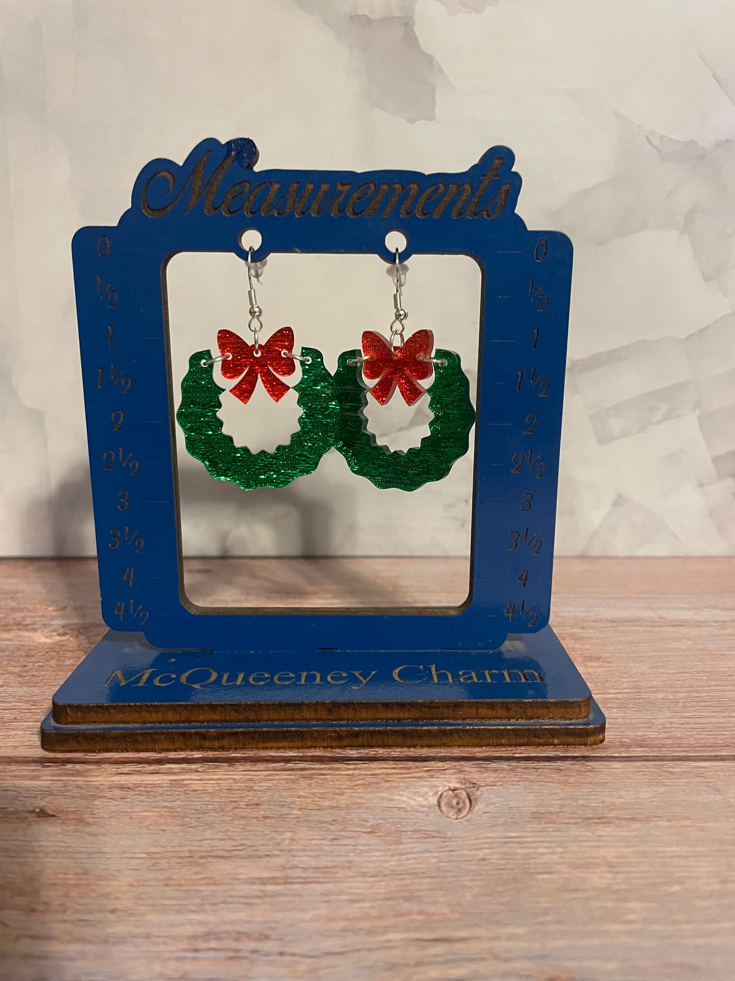 Handmade Christmas Wreath Acrylic Earrings