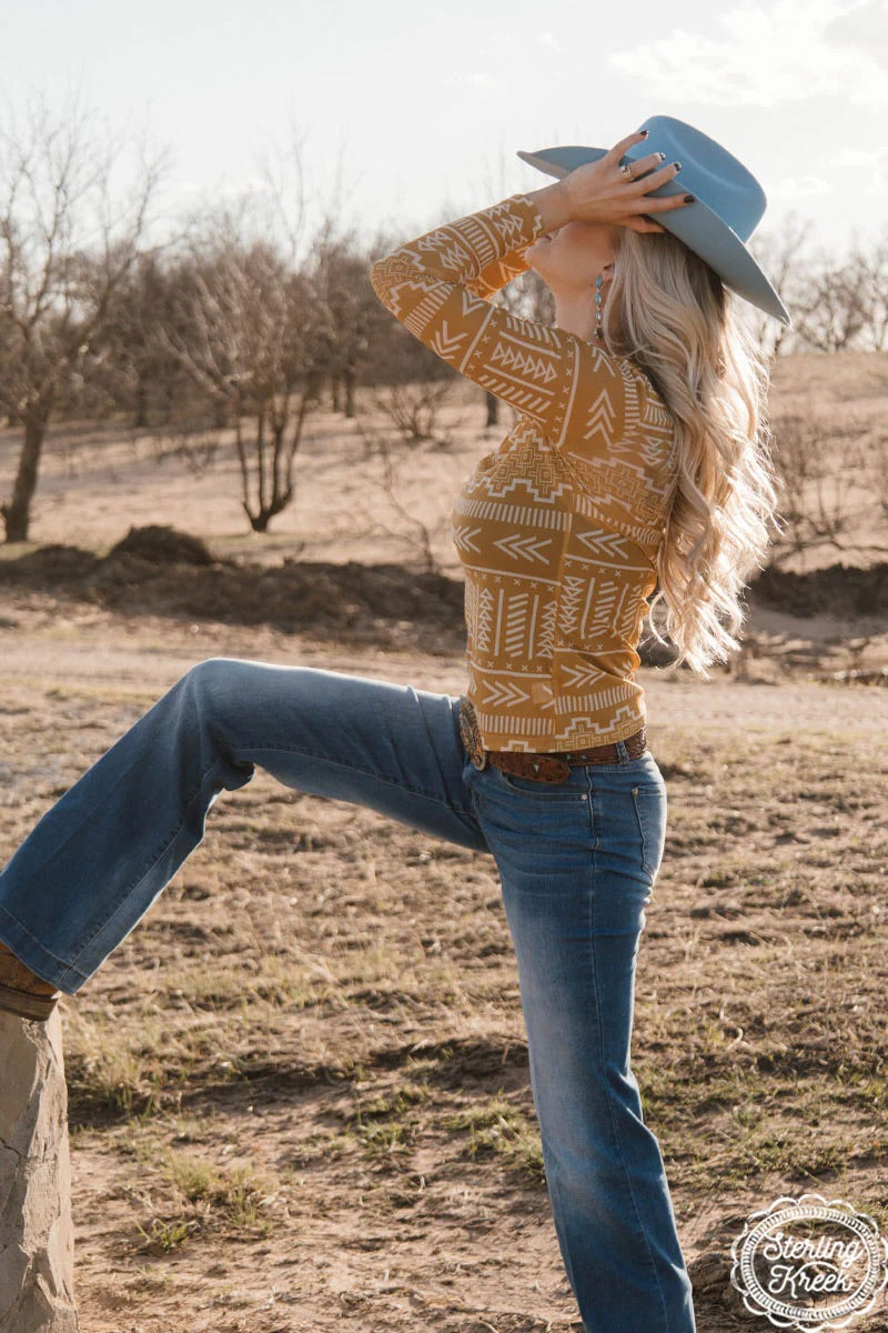 Sterling Kreek Sunrise Mountain Mesh Top