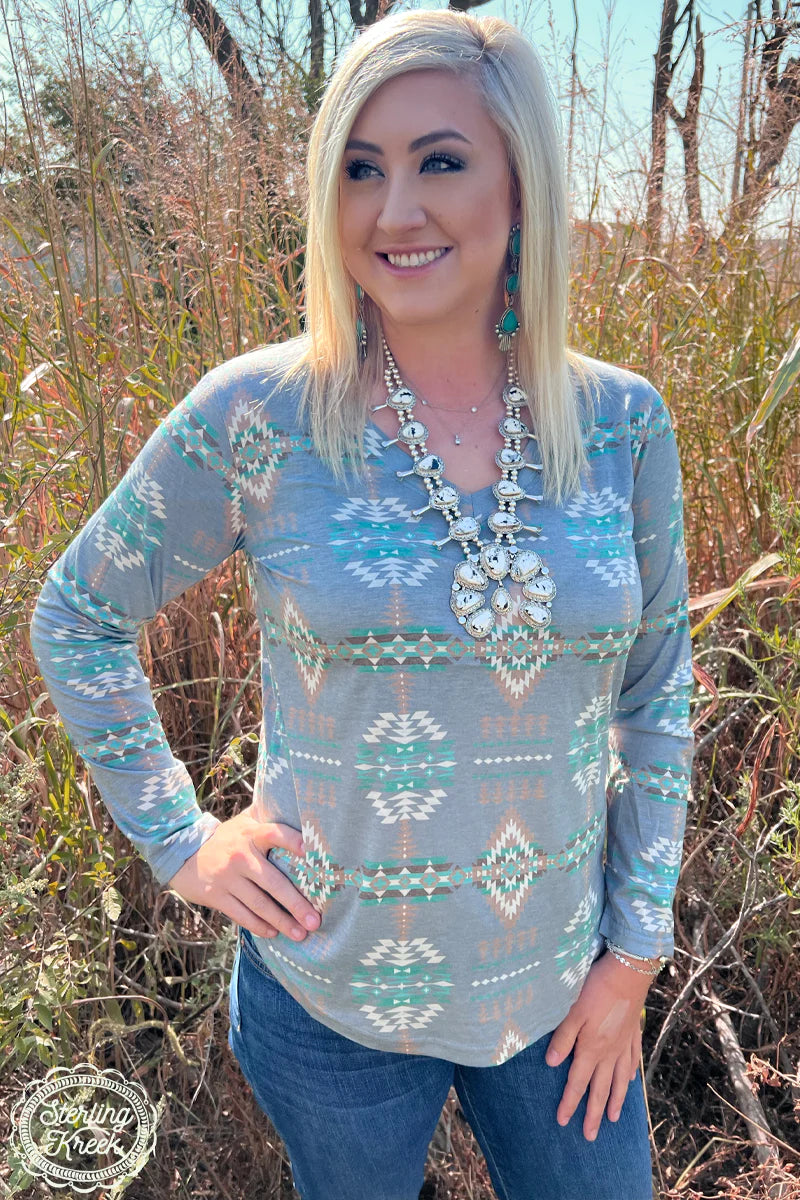 Sterling Kreek Alamo Heights Gray Top