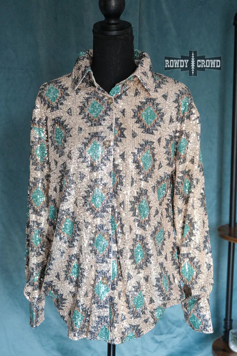 Rowdy Crowd Boujie Bling Button Up