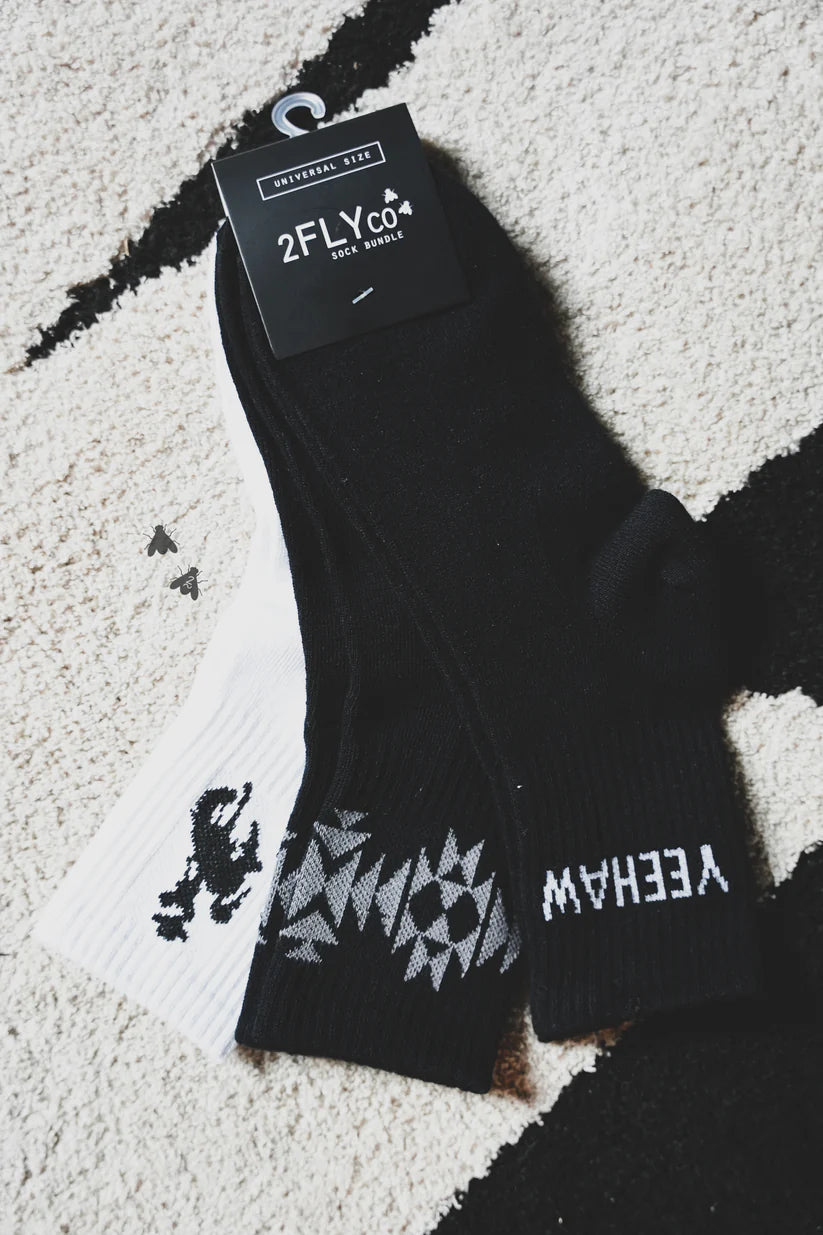 2 Fly Co. Sock Em Silly- Monochrome