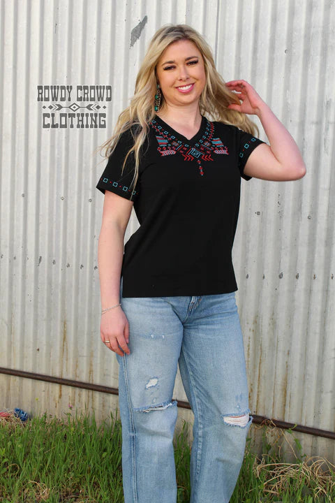 Rowdy Crowd Elvira Embroidered Top