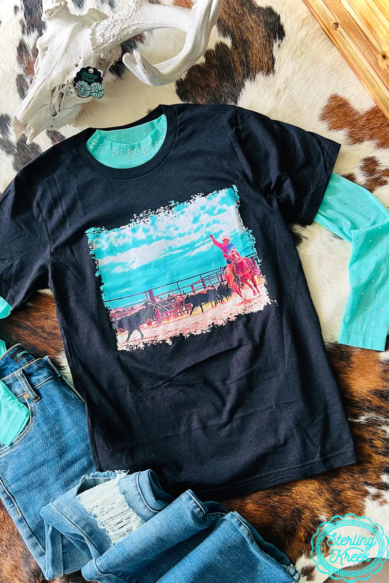 Sterling Kreek Cowboy Cool Black Tee