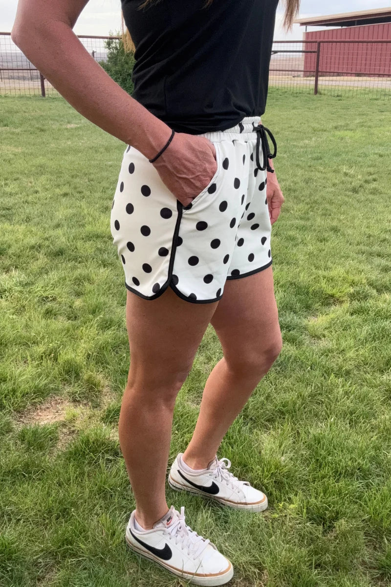 Sterling Kreek Polka Dot Posie Shorts- Cream