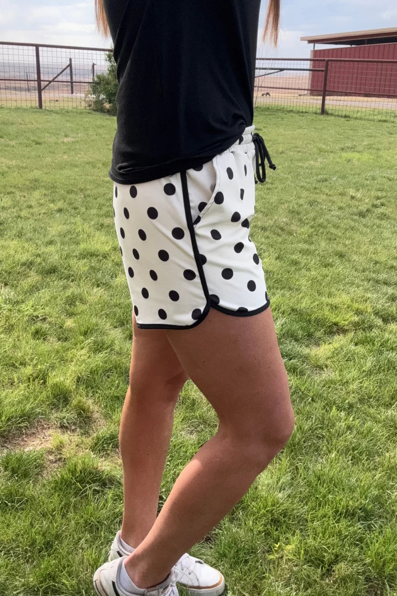 Sterling Kreek Polka Dot Posie Shorts- Cream