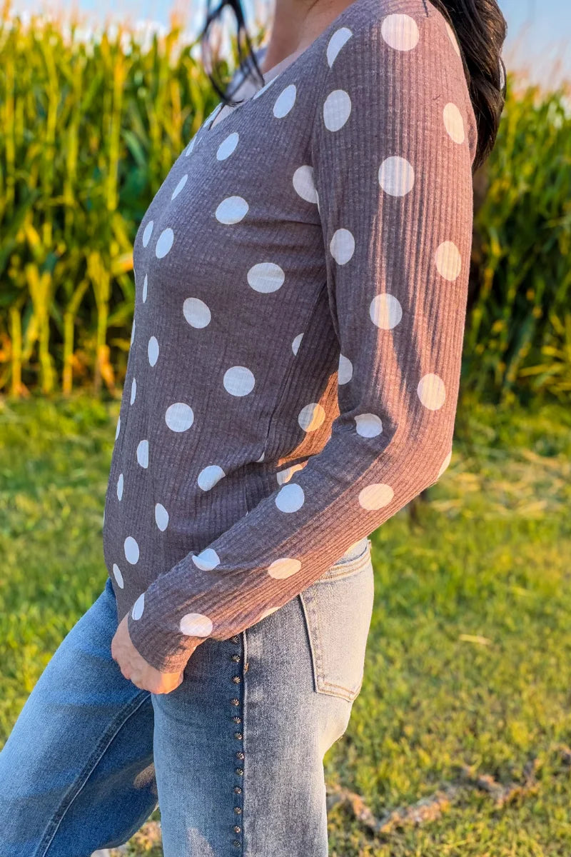 Sterling Kreek Prairie Polka Top- Chocolate