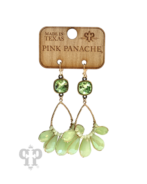 Pink Panache Iridescent finish crystal teardrop earring, Austrian crystal: Gold