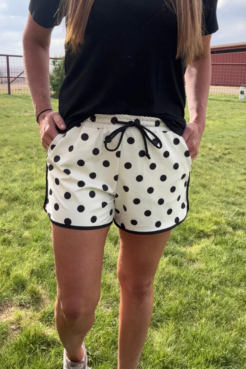 Sterling Kreek Polka Dot Posie Shorts- Cream