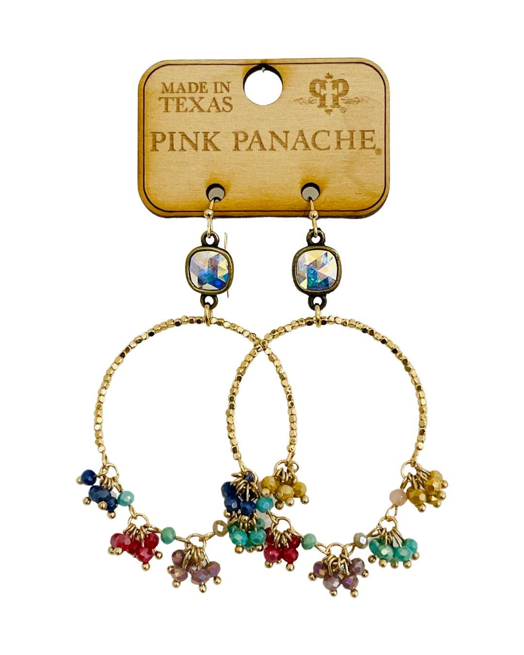 Pink Panache Multi-color oval earring 1CNC R249: Multi-Color