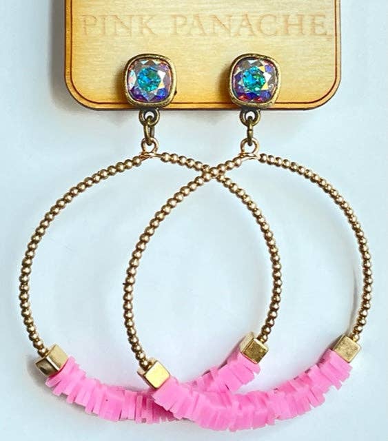 Pink Panache Pink hoop earring 1CNC D081 -: Pink