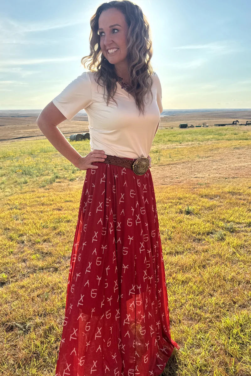 Sterling Kreek Red Dirt Branded Maxi Skirt
