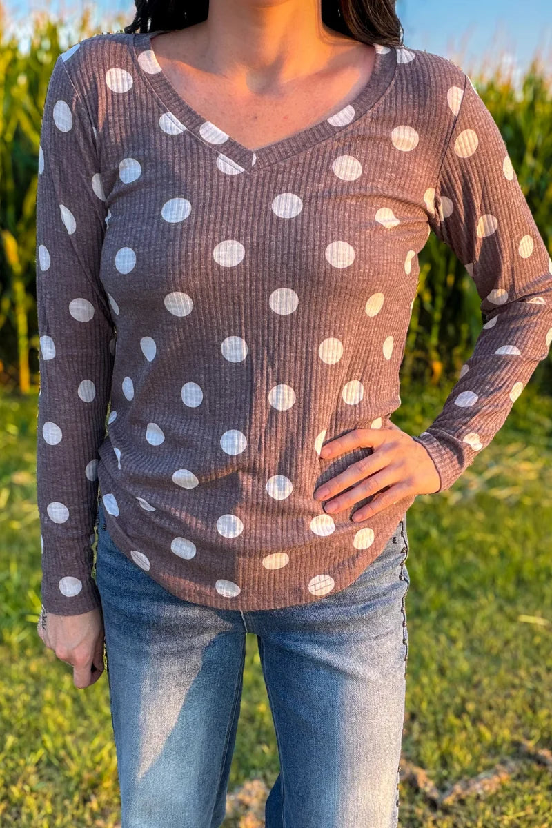 Sterling Kreek Prairie Polka Top- Chocolate