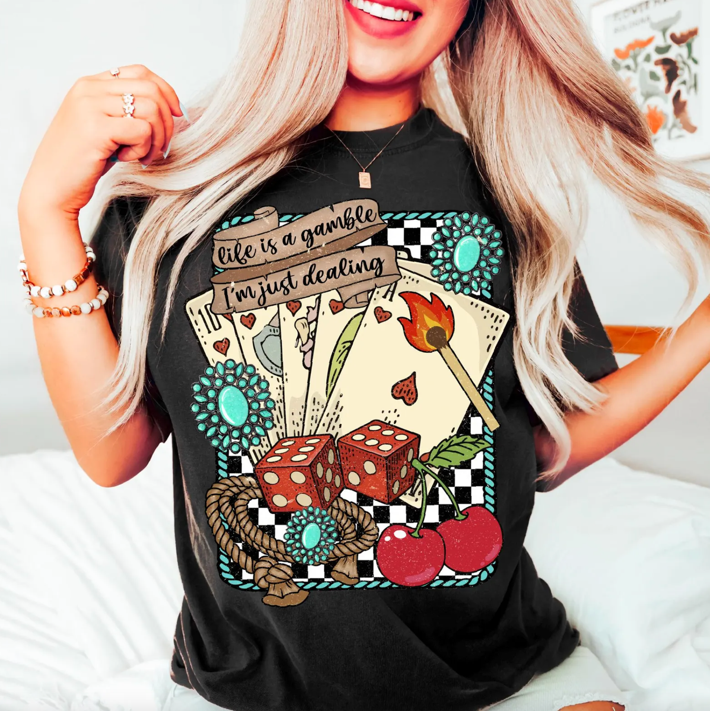 Life Is A Gamble Tee : Black