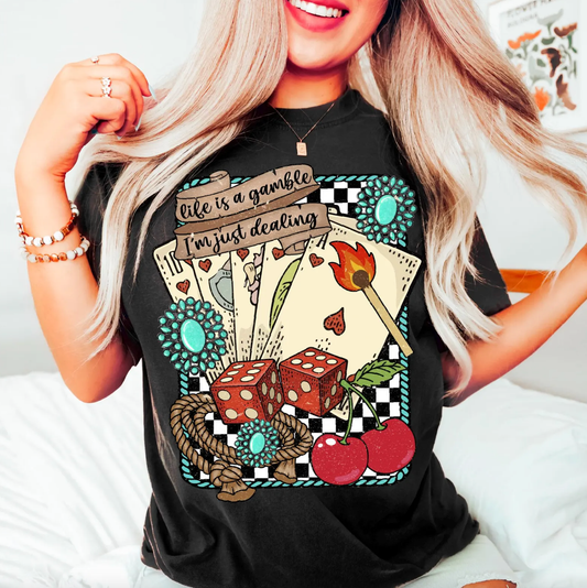 Life Is A Gamble Tee : Black