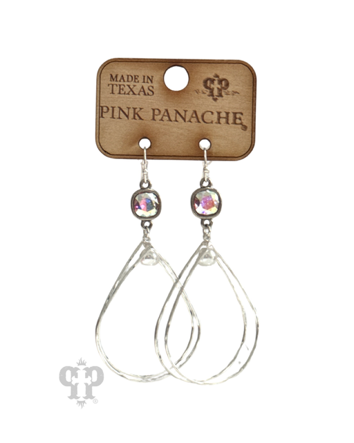 Pink Panache Silver teardrop earring 1CNC G307: Silver