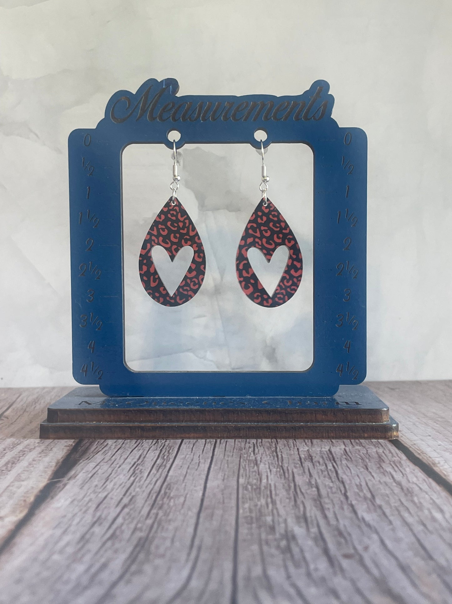 Handmade Teardrop Heart Acrylic Valentines Earrings