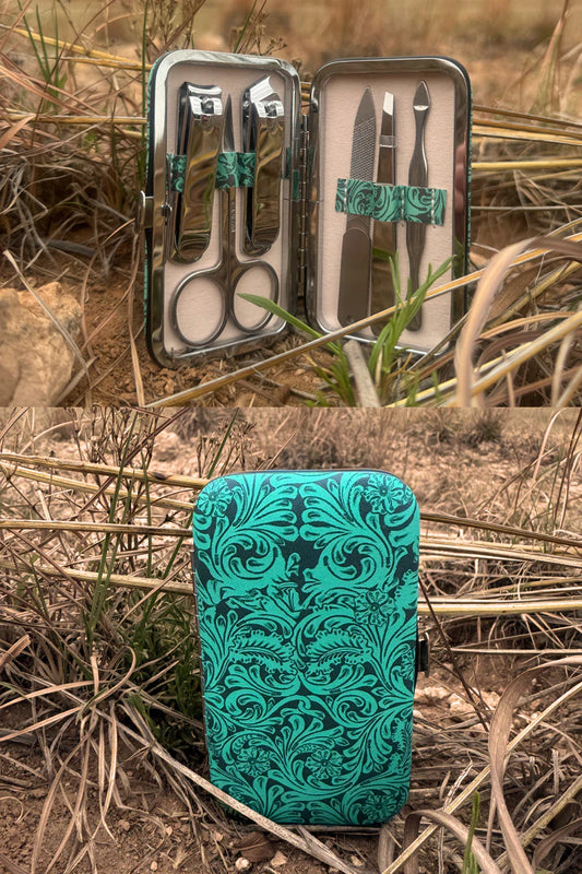 Sterling Kreek Tooled in Turquoise Manicure Set