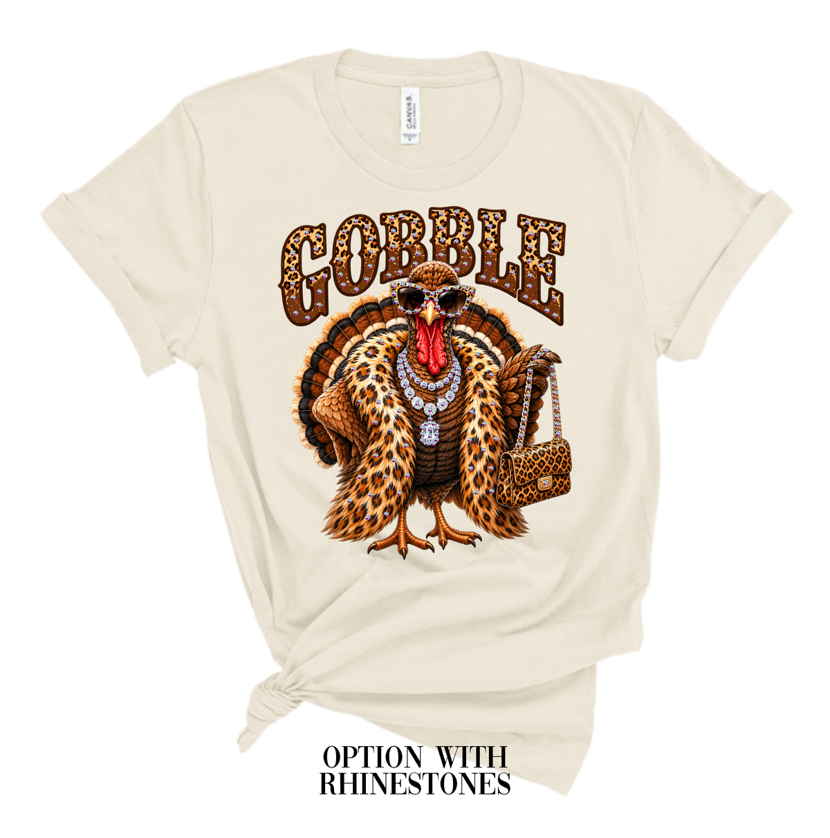 Turkey Glam Rhinestone Graphic Tee :  / Unisex Short Sleeve Tee /