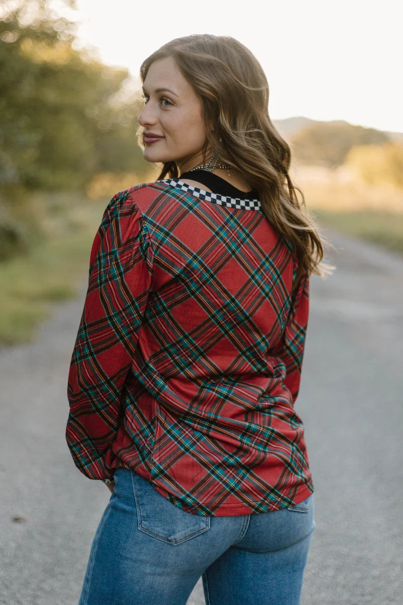 Sterling Kreek Merry and Checked Top