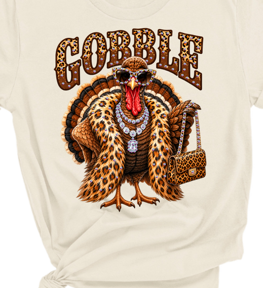 Turkey Glam Rhinestone Graphic Tee :  / Unisex Short Sleeve Tee /
