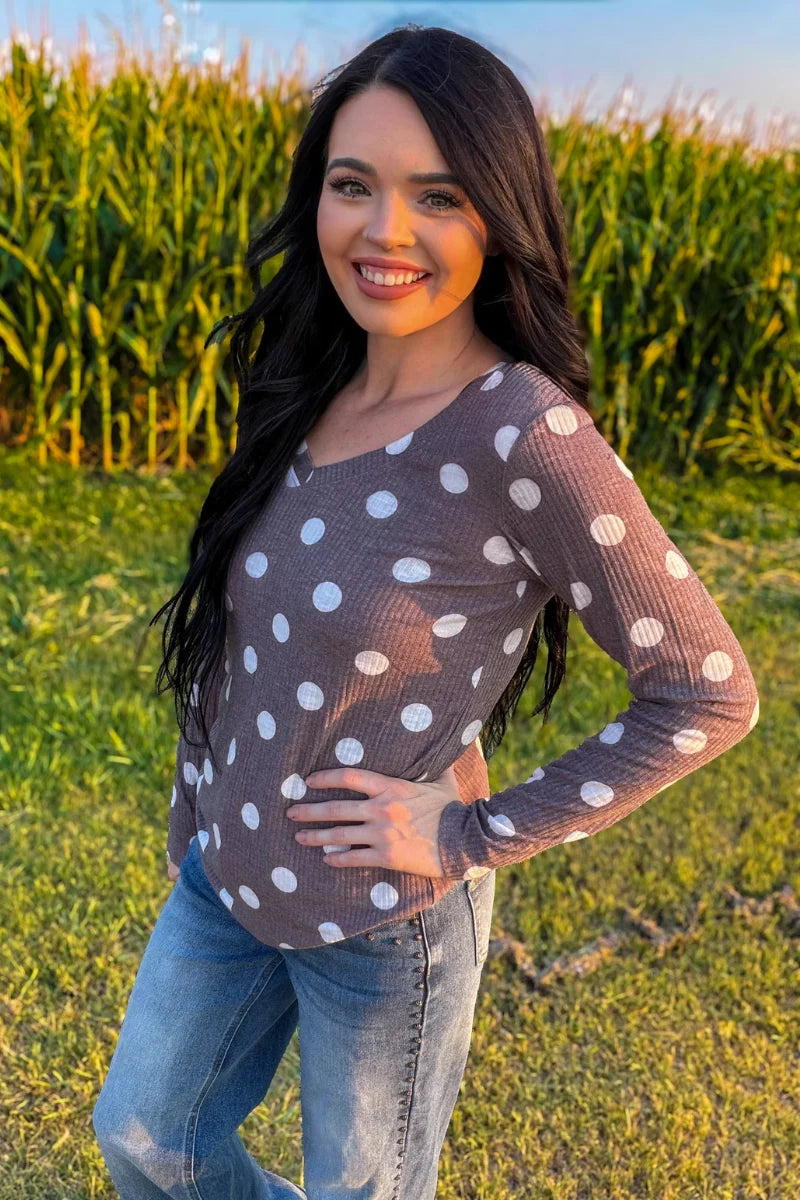 Sterling Kreek Prairie Polka Top- Chocolate