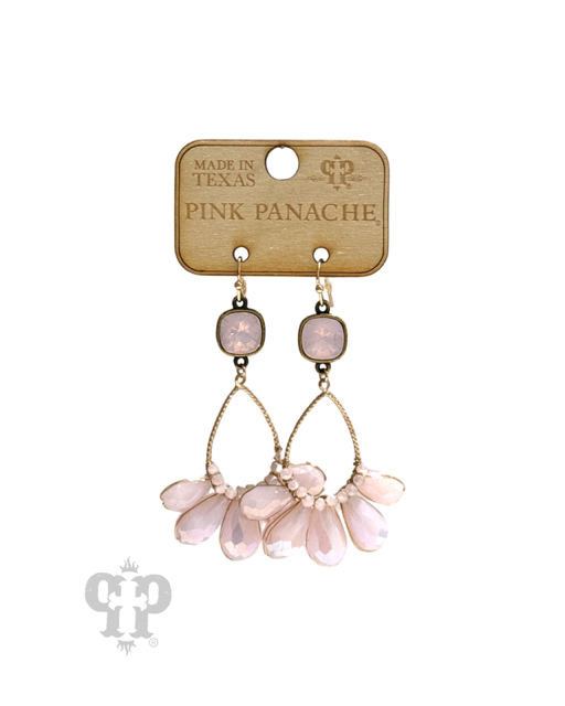 Pink Panache Iridescent finish crystal teardrop earring, Austrian crystal: Gold