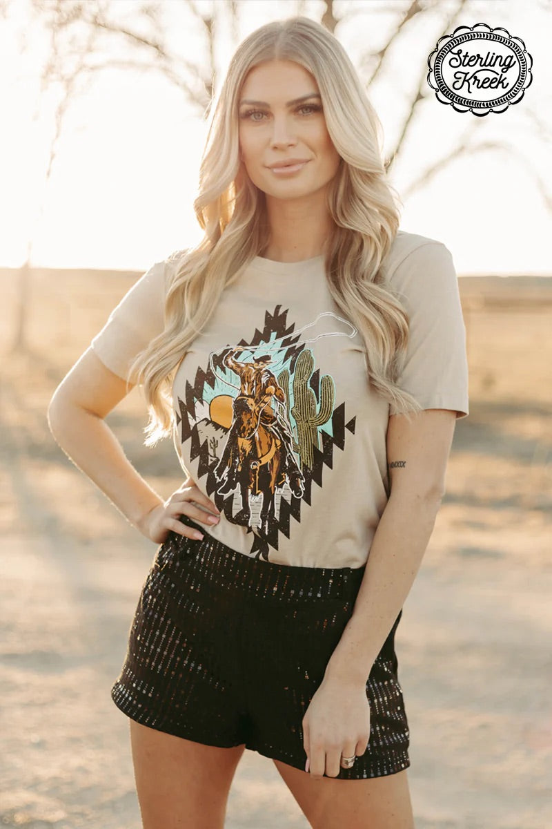 Sterling Kreek Cowboy Rides Away Tee