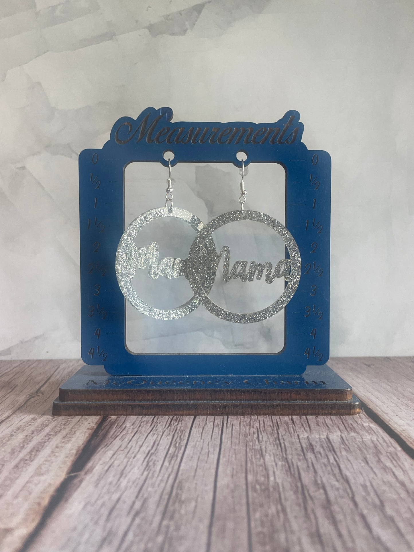 Handmade Mama Glitter Acrylic Earrings