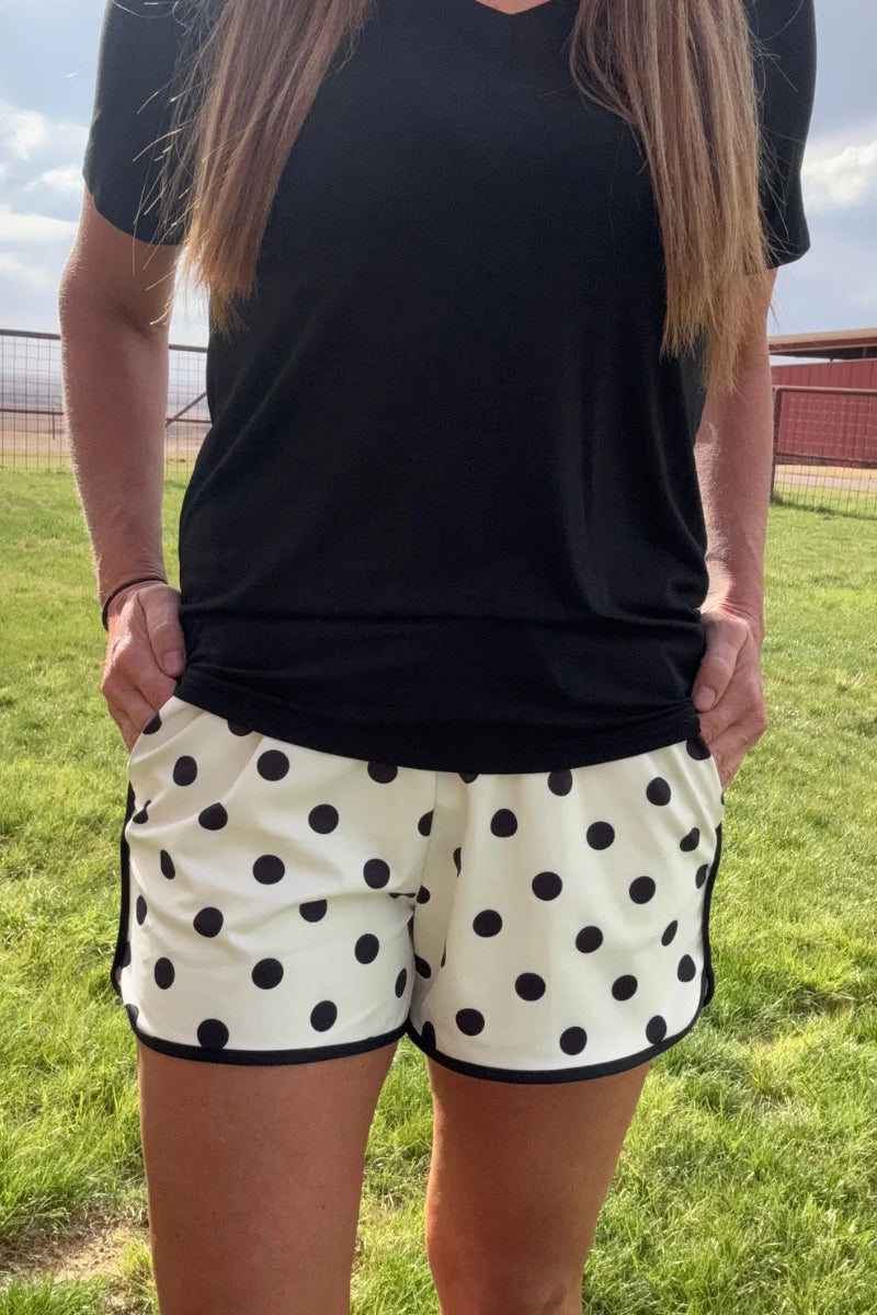 Sterling Kreek Polka Dot Posie Shorts- Cream