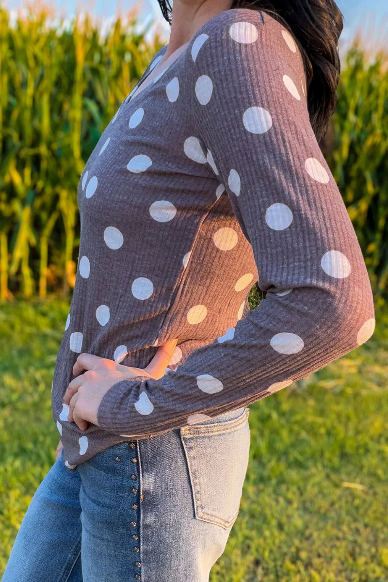 Sterling Kreek Prairie Polka Top- Chocolate
