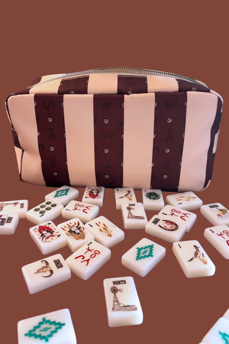 Sterling Kreek Wild West Mahjong SET, includes Tiles, Racks (4), Tile bag, and Mat