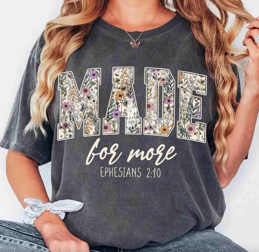 Made For More Wildflower Comfort Color Tee: Pepper