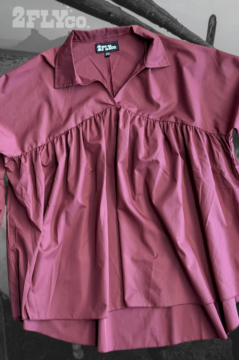 2 Fly Co. The Brazos Top- Wine