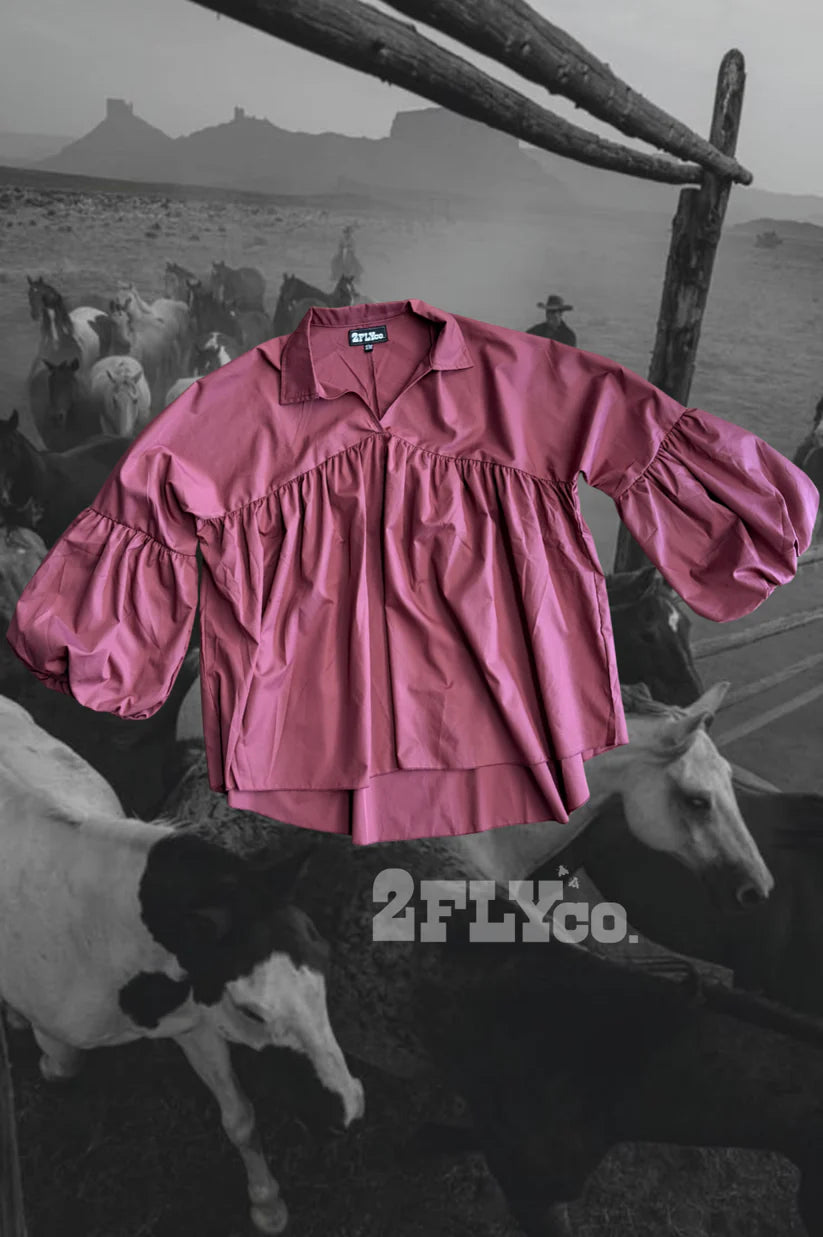 2 Fly Co. The Brazos Top- Wine