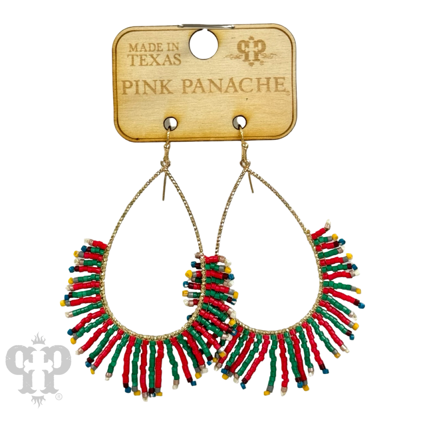 Christmas fringe earring - Red