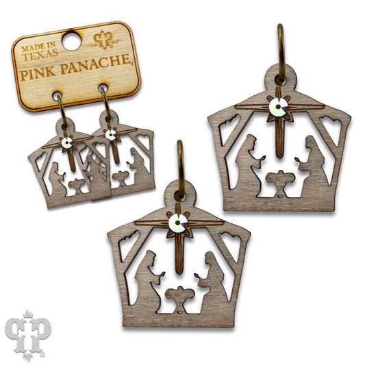 Pink Panache Manger earring with Austrian crystal: White