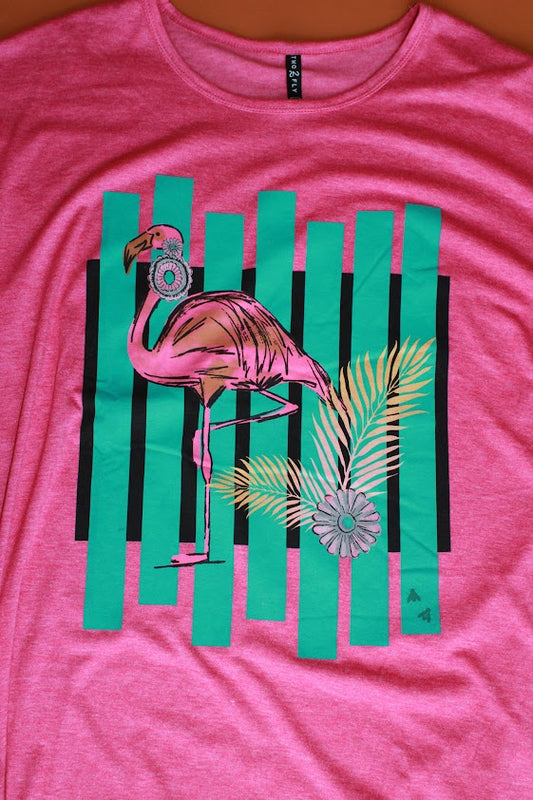 2 Fly Co. Let's Flamingle  T Shirt Dress