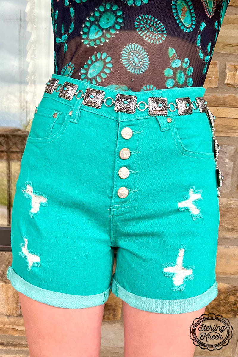 Sterling Kreek Tennessee Walking Shorts Turquoise