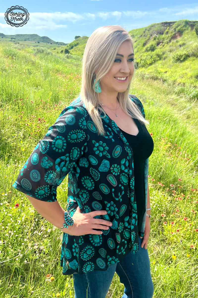 Sterling Kreek Touch of Turquoise Cardigan