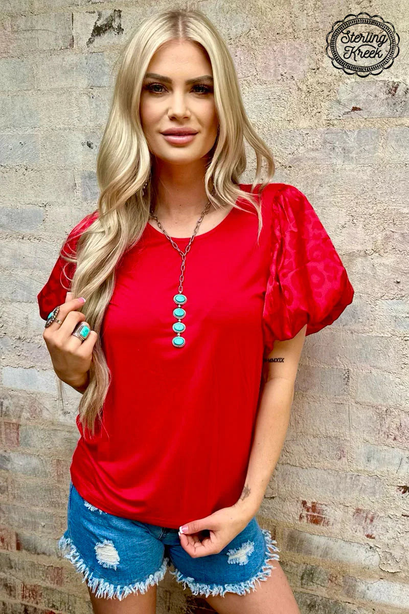 Sterling Kreek Louisiana Woman Top- Red