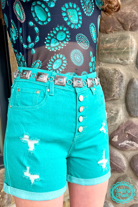 Sterling Kreek Tennessee Walking Shorts Turquoise