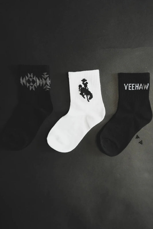 2 Fly Co. Kids Sock Em Silly- Monochrome