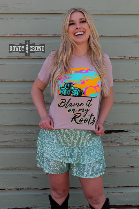 Rowdy Crowd Turquoise Ruffles and Rust Shorts