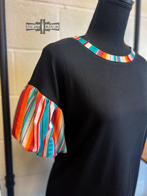 Rowdy Crowd Sunland Serape Sleeve Top