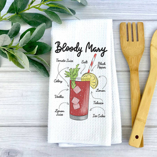 Bloody Mary Drink Recipe Cocktail Kitchen Towel Decor